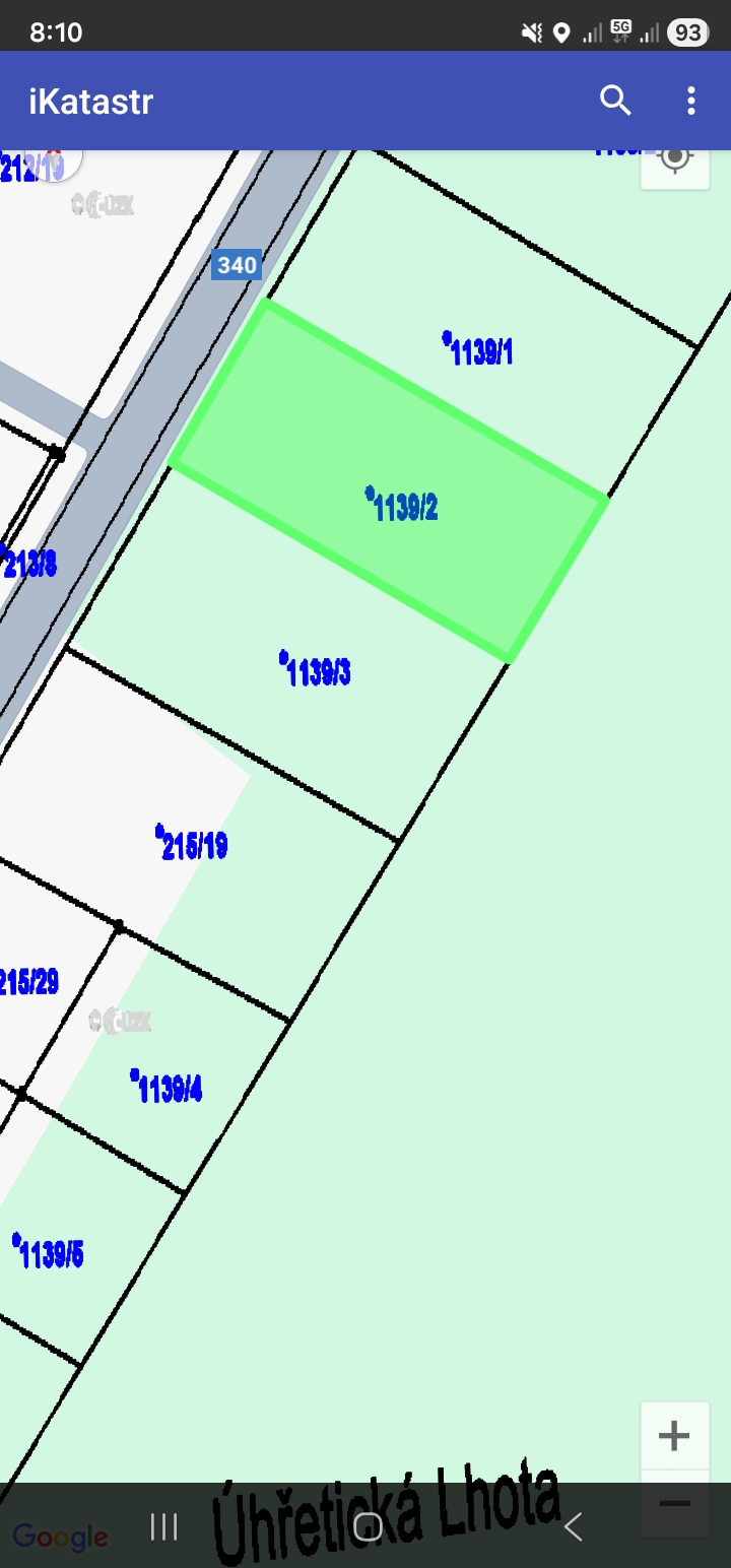 Katastrální mapa pozemku Chytrá Lhota